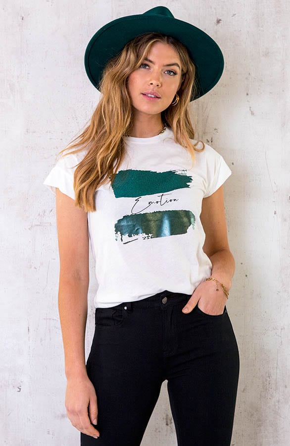 It-Shirt Metallic Print Smaragd – shoparchief, foto 7