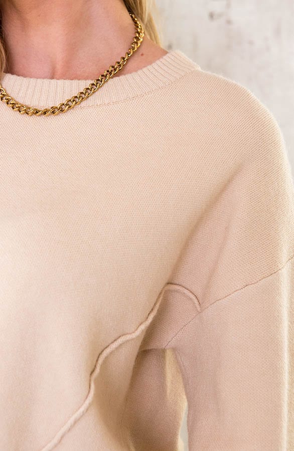 Jogging Trui Met Sierstiksel Beige – shoparchief, foto 5