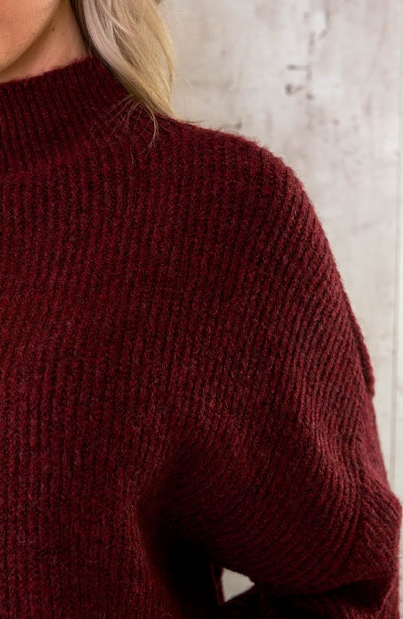 Knitted Sweater Bordeauxrood – shoparchief, foto 5