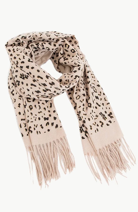 Leopard Scarf Metallic Beige – shoparchief, foto 1
