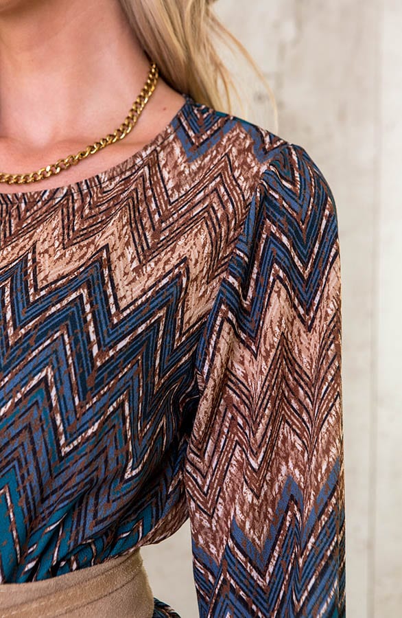 Limited Print Aztec Jurk Blauw – shoparchief, foto 5