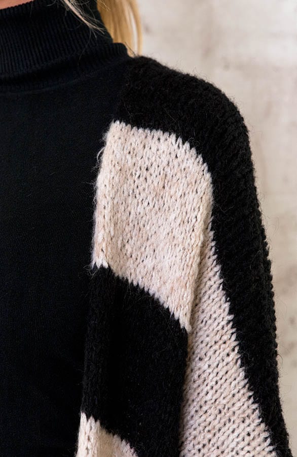 Midi Knitted Strepen Vest Zwart – shoparchief, foto 5