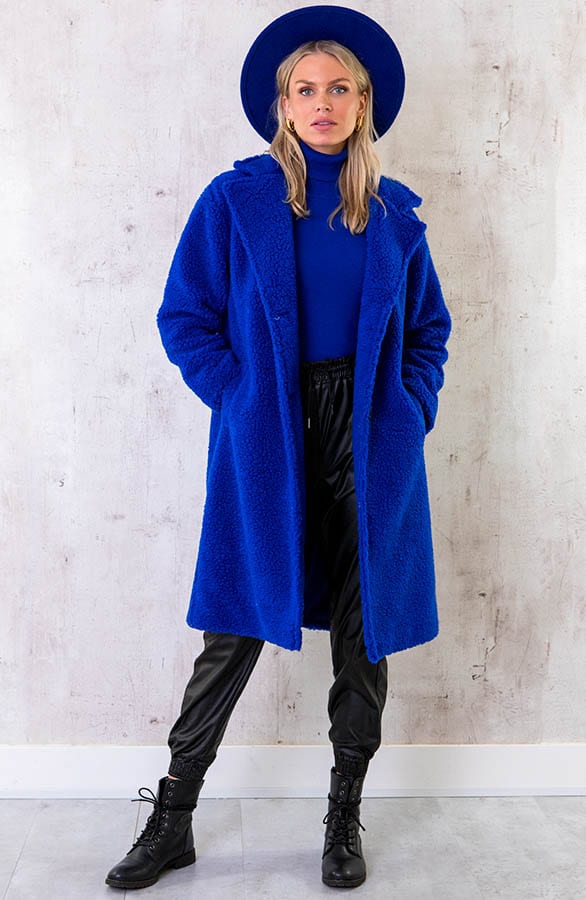Midi Teddy Jacket Kobalt, Shoparchiv, Foto 1