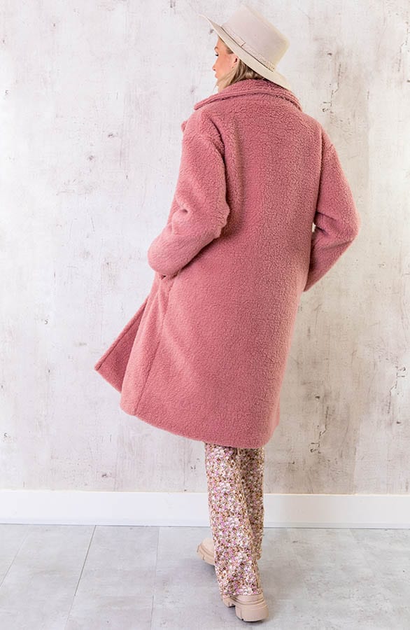 Midi Teddy Jacket Oud Roze – shoparchief, foto 4