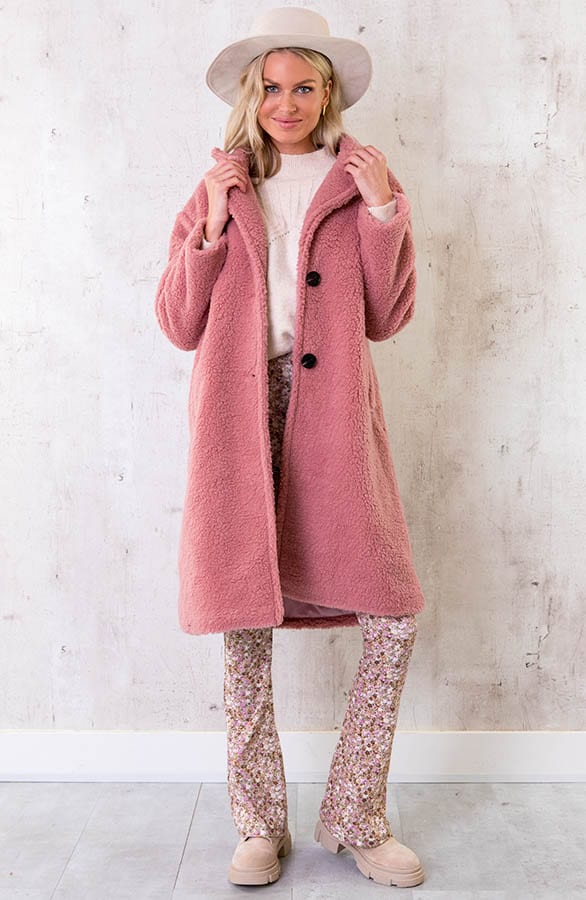 Midi Teddy Jacket Oud Roze – shoparchief, foto 2