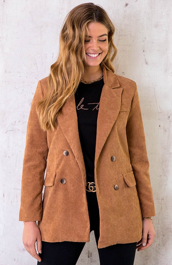Oversized Corduroy Blazer Camel – shoparchief, foto 1