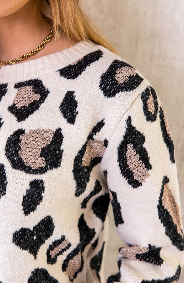 Panter Trui Gebreid Beige – shoparchief, foto 4