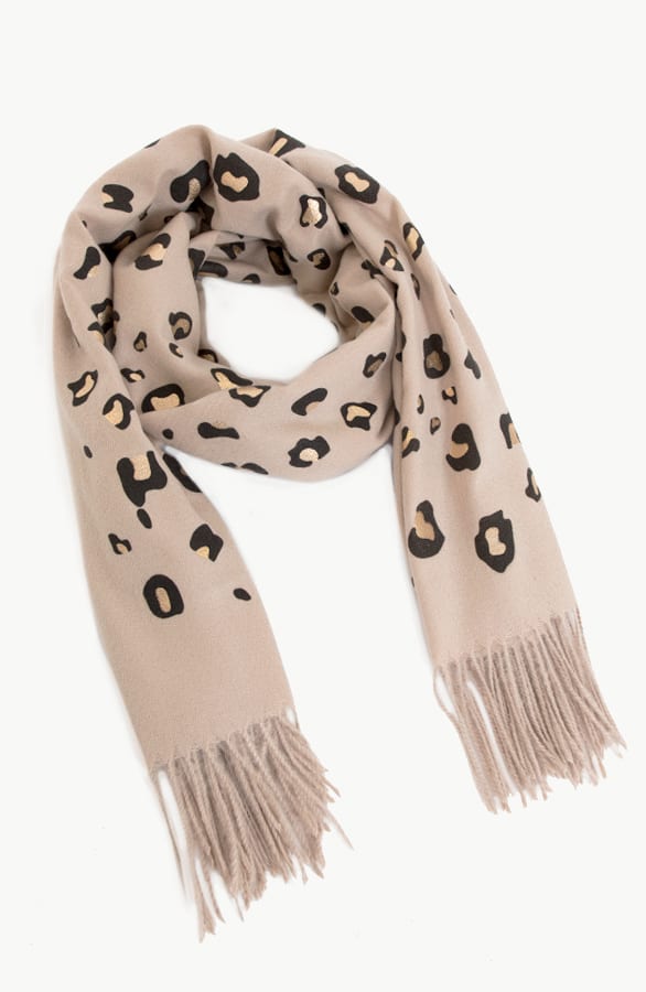 Panterprint Sjaal Metallic Beige – shoparchief, foto 1