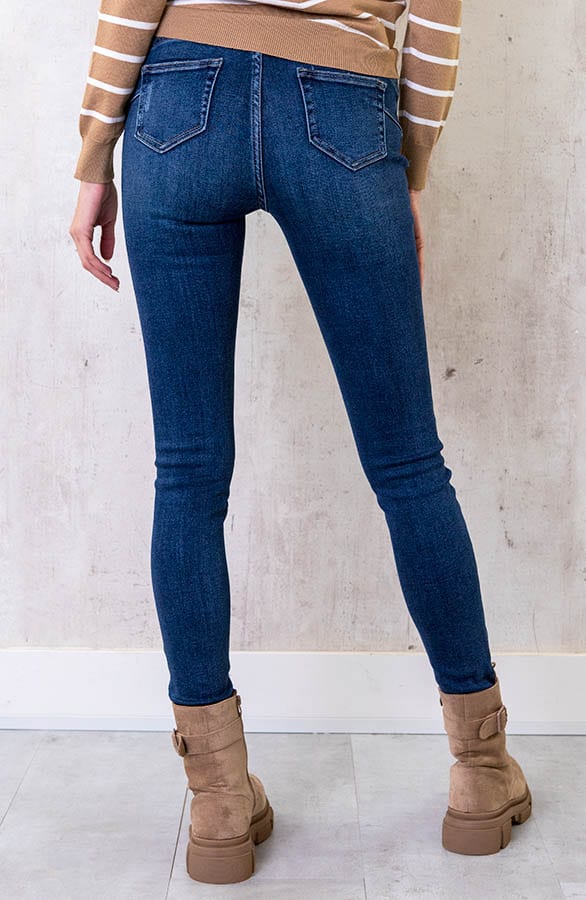 Push Up Skinny Jeans Damaged Blauw – shoparchief, foto 3