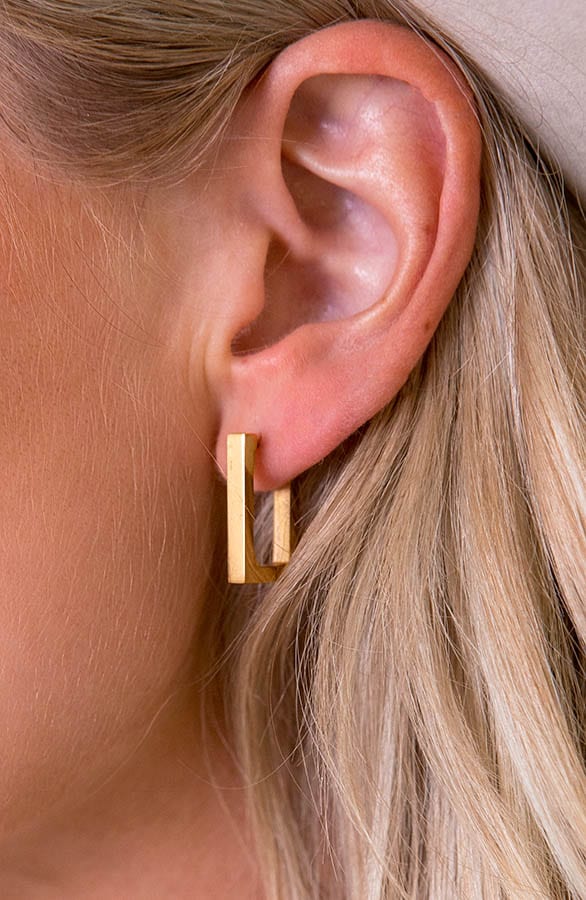 Rectangle Earrings Gold – shoparchief, foto 2