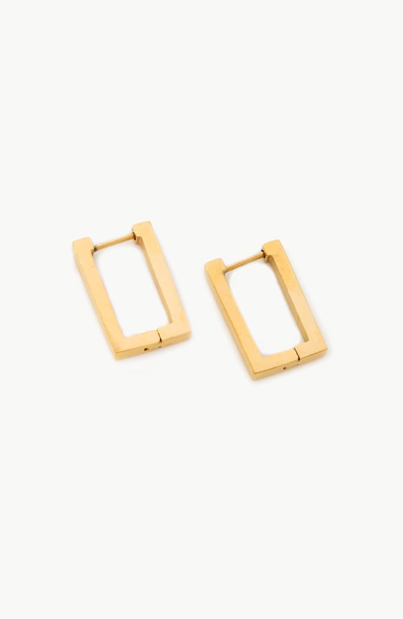 Rectangle Earrings Gold – shoparchief, foto 1