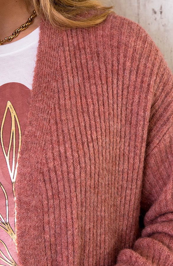 Ribstof Vest Lang Oud Roze – shoparchief, foto 10
