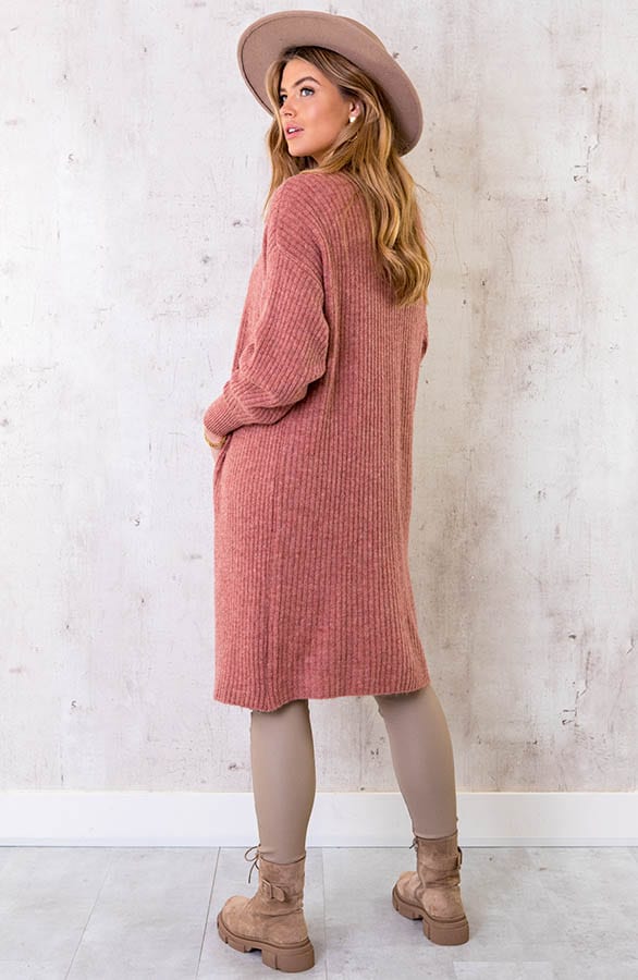 Ribstof Vest Lang Oud Roze – shoparchief, foto 8