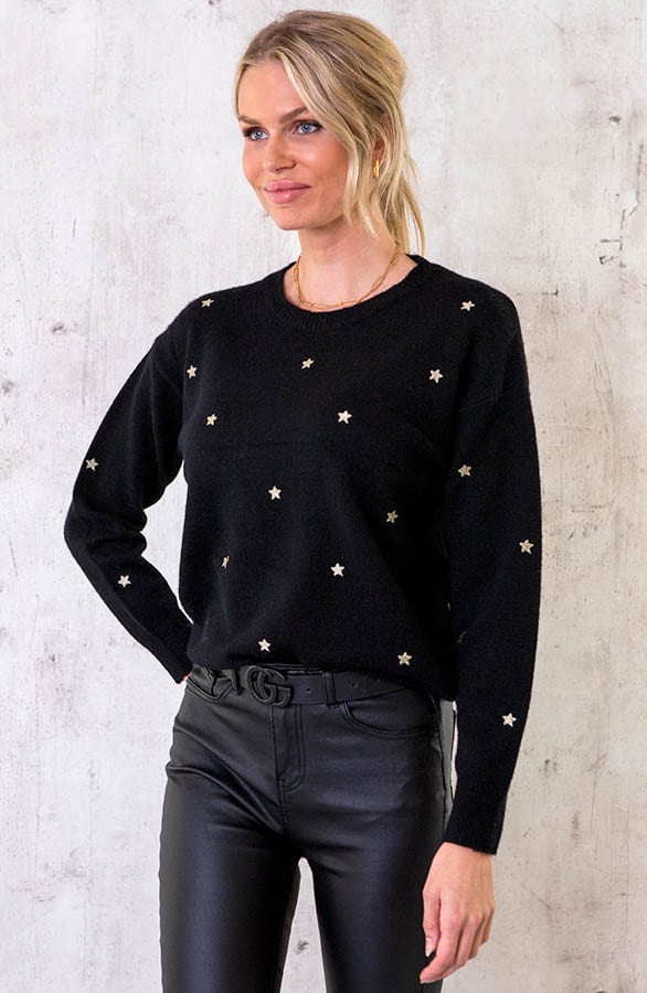 Sterren Sweater Metallic Zwart – shoparchief, foto 2