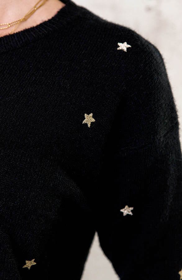 Sterren Sweater Metallic Zwart – shoparchief, foto 5