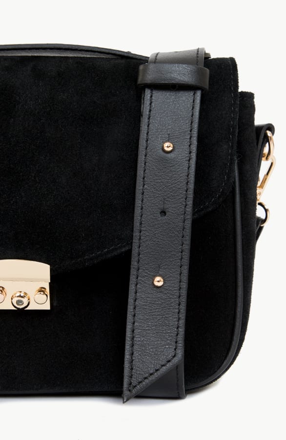 Suede Schoudertas Black – shoparchief, foto 2