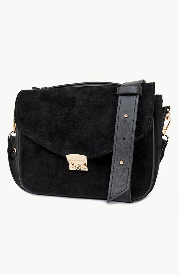 Suede Schoudertas Black – shoparchief, foto 1
