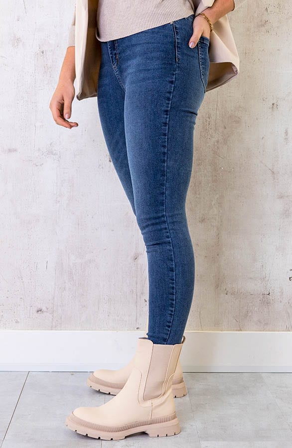 Super High Waist Skinny Jeans Blue – shoparchief, foto 3