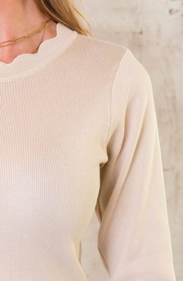Wavy A-lijn Jurk Beige – shoparchief, foto 5