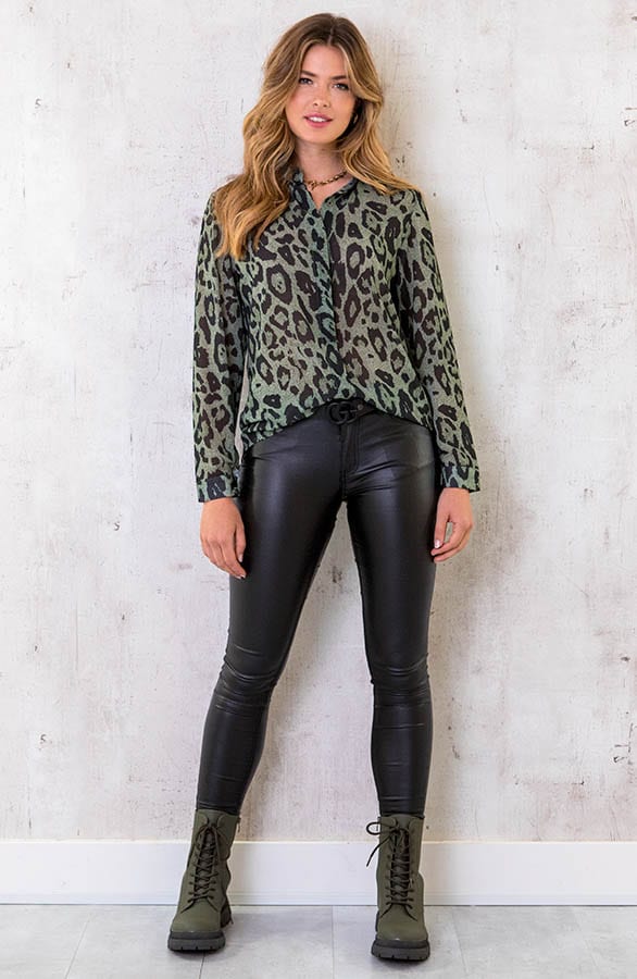 Blouse Met Panterprint Army – shoparchief, foto 5