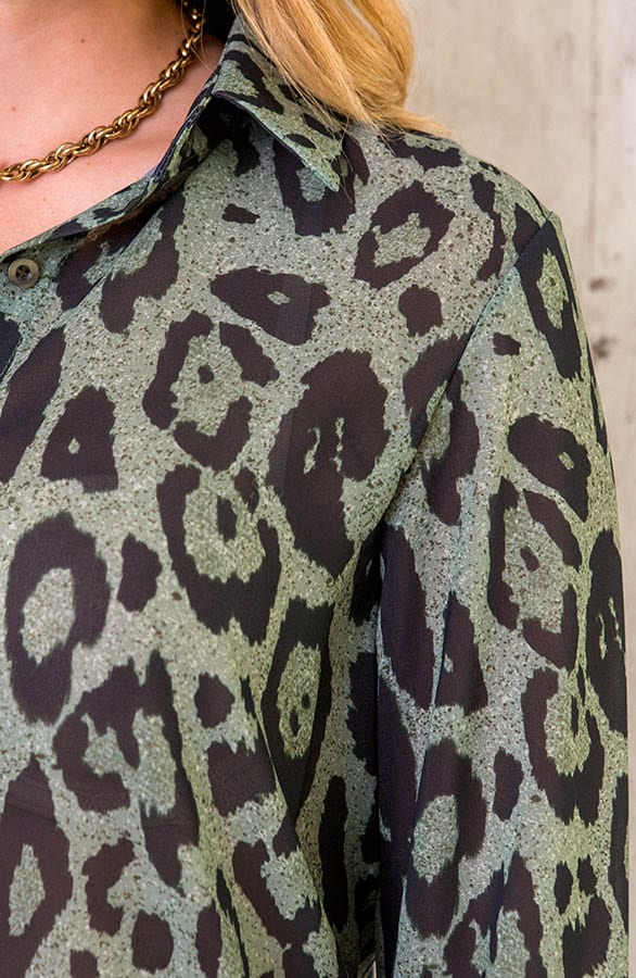 Blouse Met Panterprint Army – shoparchief, foto 6