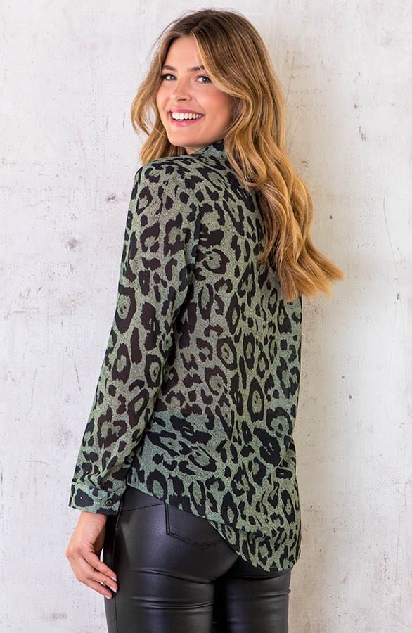 Blouse Met Panterprint Army – shoparchief, foto 4