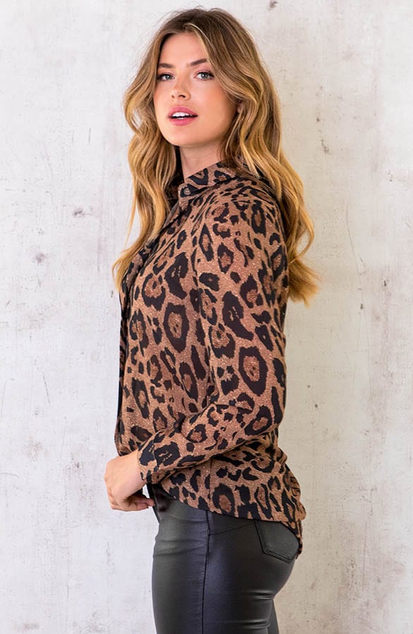 Blouse Met Panterprint Brown – shoparchief, foto 2