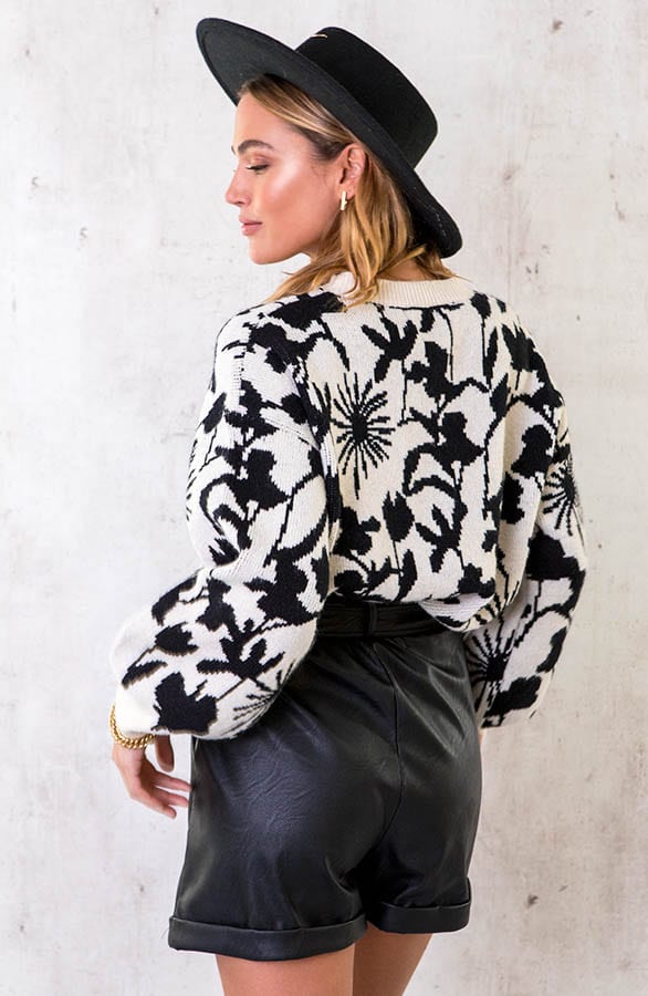 Botanic Sweater Ecru Zwart – shoparchief, foto 3