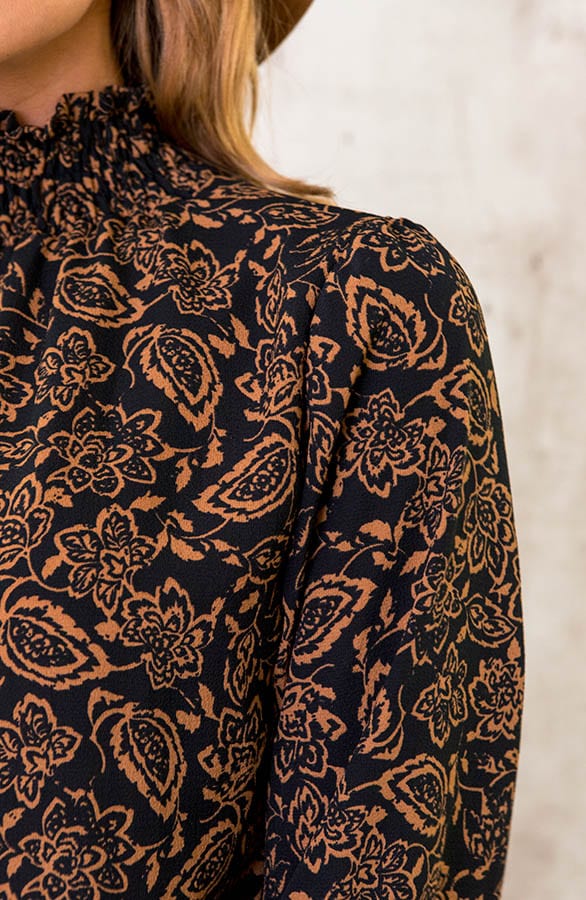 Col Blouse Paisley Cognac – shoparchief, foto 4