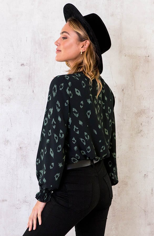 Col Blouse Panterprint Army – shoparchief, foto 5