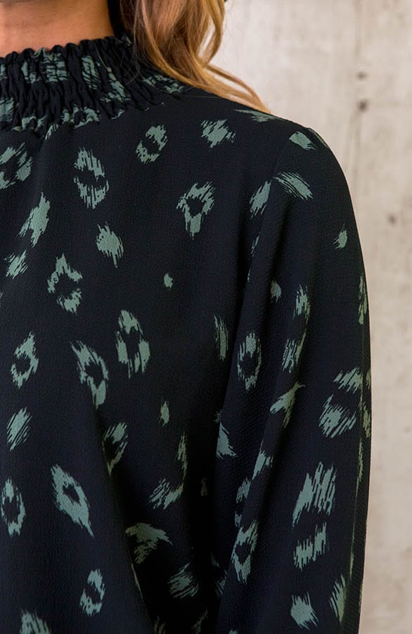 Col Blouse Panterprint Army – shoparchief, foto 6