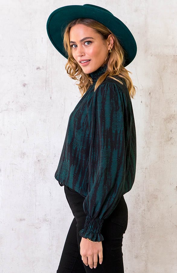 Col Blouse Print Deluxe Smaragd – shoparchief, foto 6