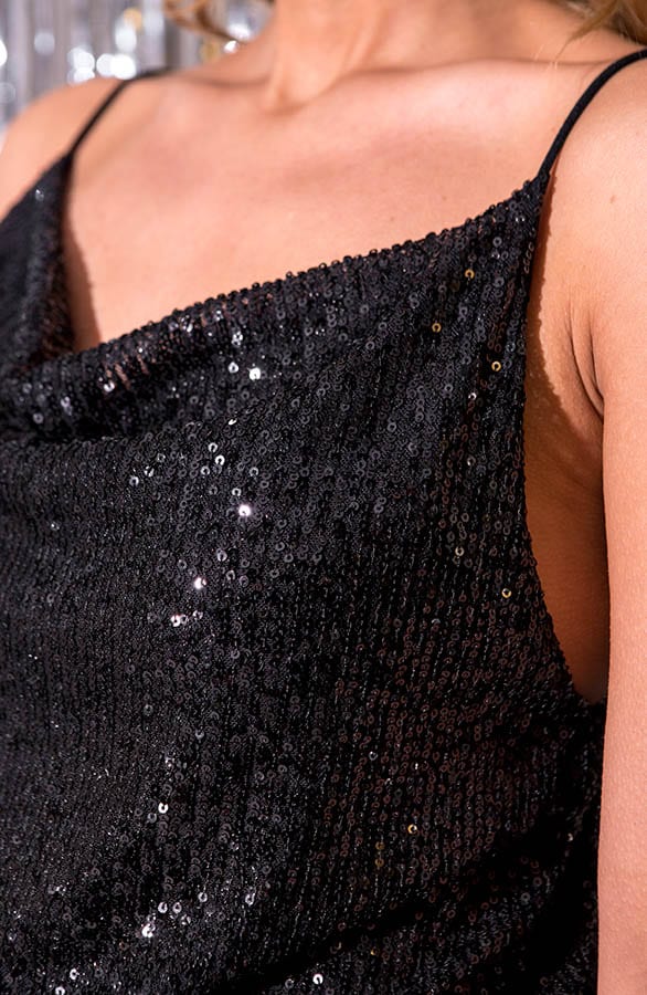 Exclusive Pailletten Top Zwart – shoparchief, foto 5
