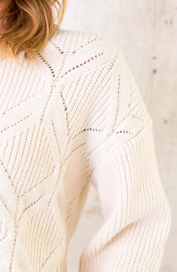 Gebreide Patroon Trui Ecru – shoparchief, foto 5