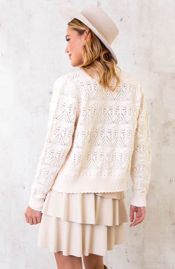Gehaakt Patroon Knopen Vest Ecru – shoparchief, foto 7