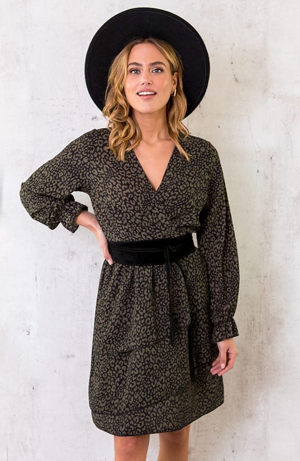 Jurk met Panterprint Zwart Groen – shoparchief, foto 5