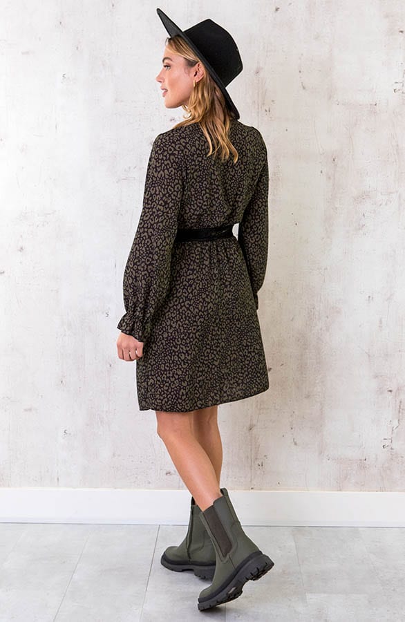 Jurk met Panterprint Zwart Groen – shoparchief, foto 4