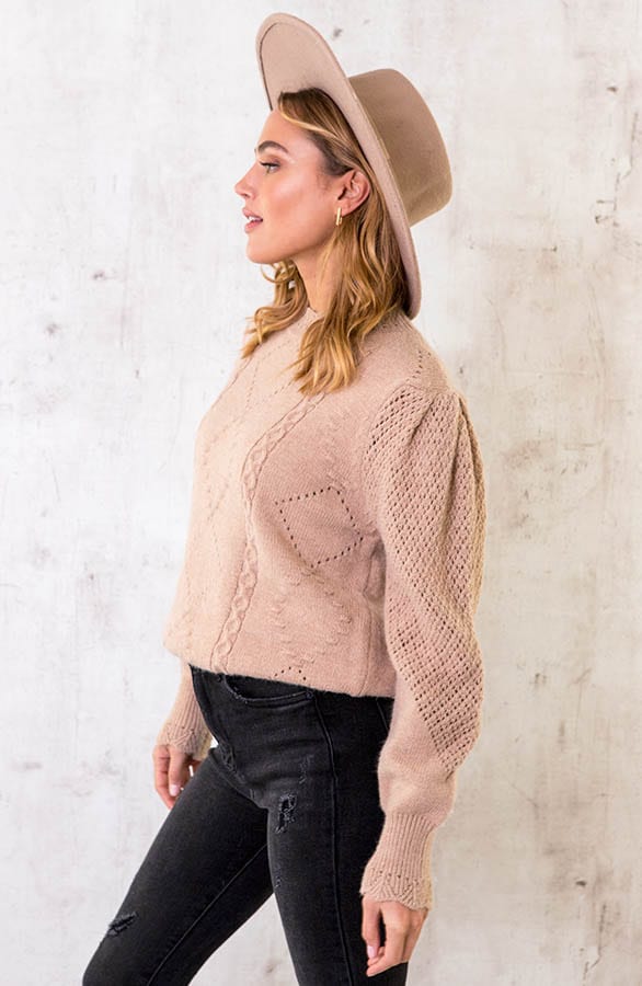Knitted Luxury Sweater Taupe – shoparchief, foto 2