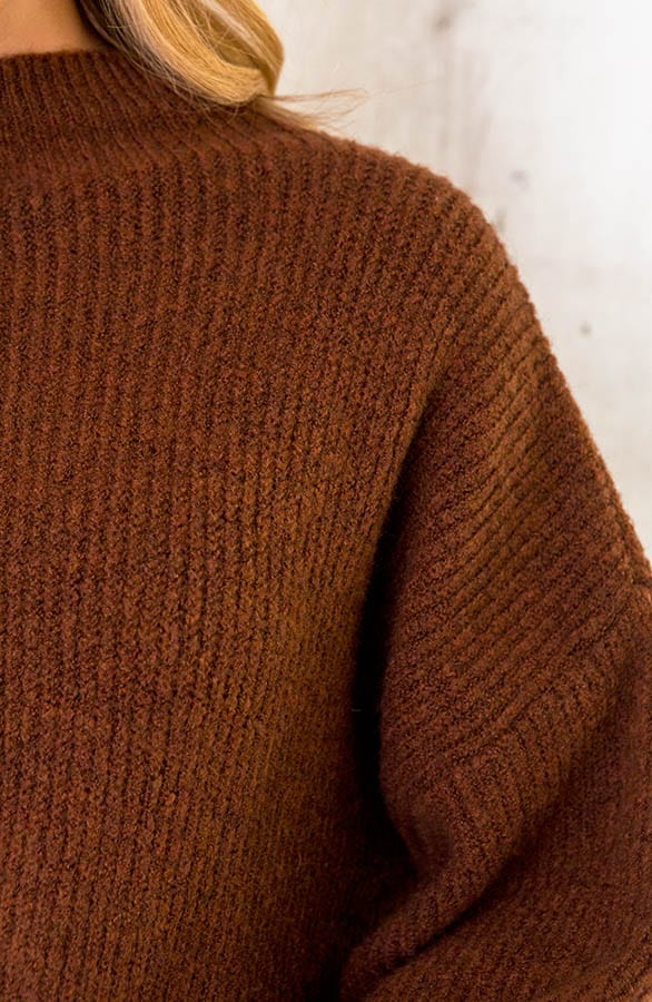 Knitted Sweater Cognac – shoparchief, foto 6