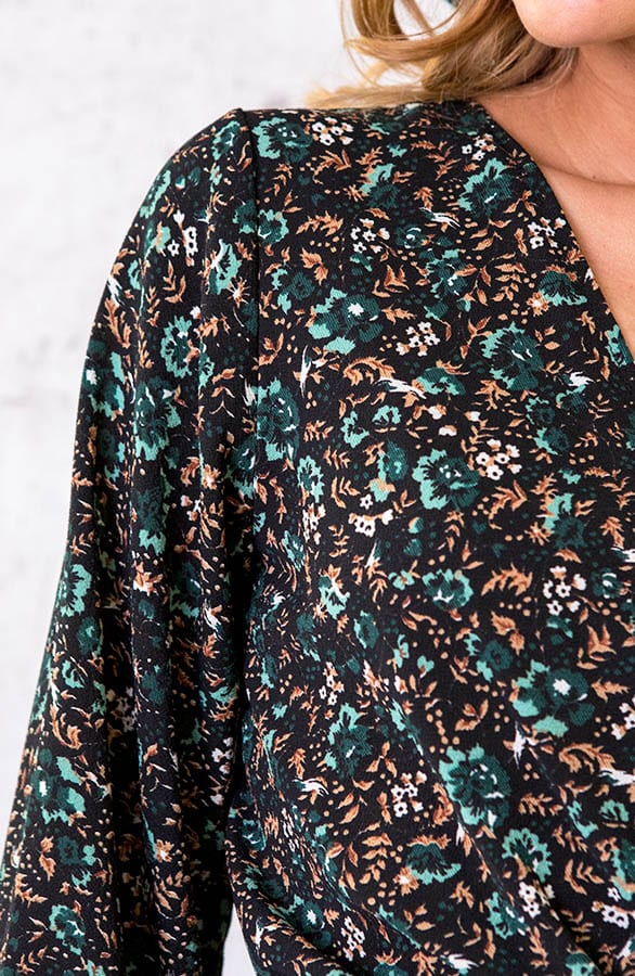 Laagjes Jurk Wild Flower Smaragd – shoparchief, foto 6