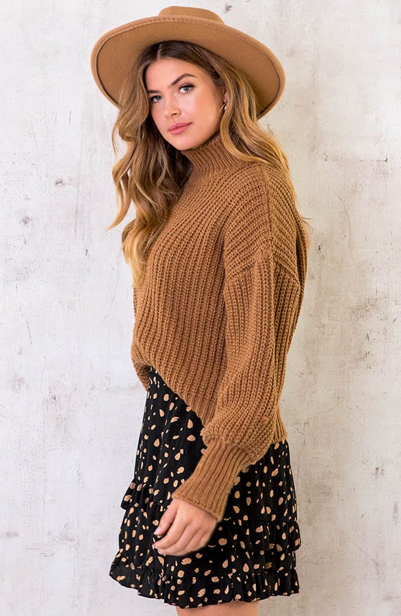 Laagjes Rok Stippenprint Camel – shoparchief, foto 3