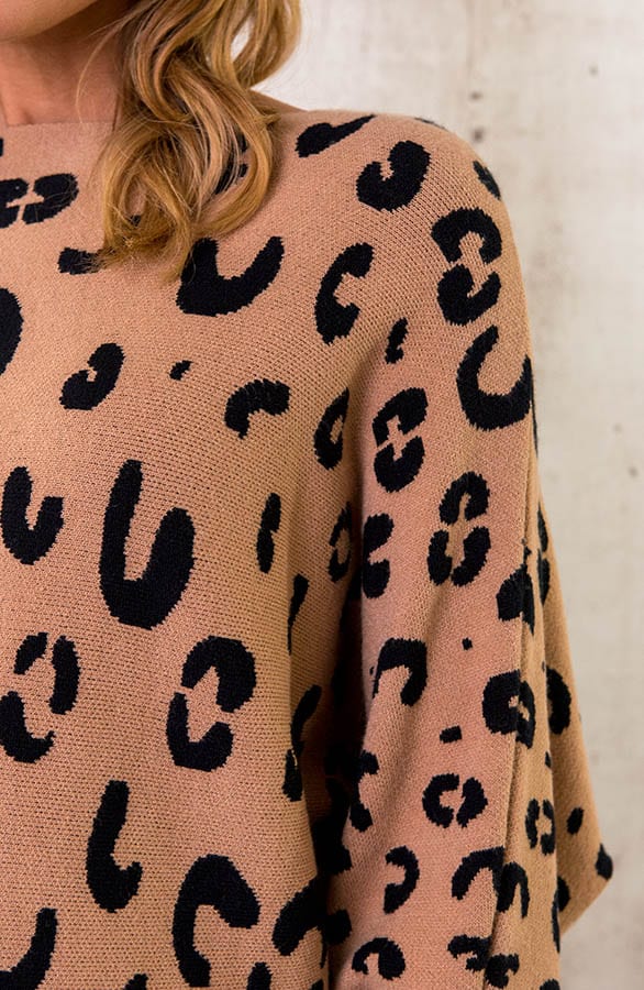 Leopard Oversized Trui Camel – shoparchief, foto 5