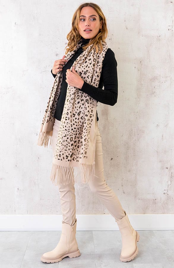 Leopard Scarf Metallic Beige – shoparchief, foto 2