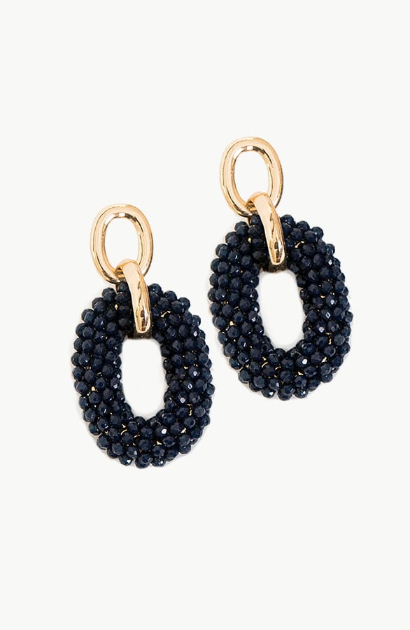 Oval Luxury Oorbellen Navy – shoparchief, foto 1
