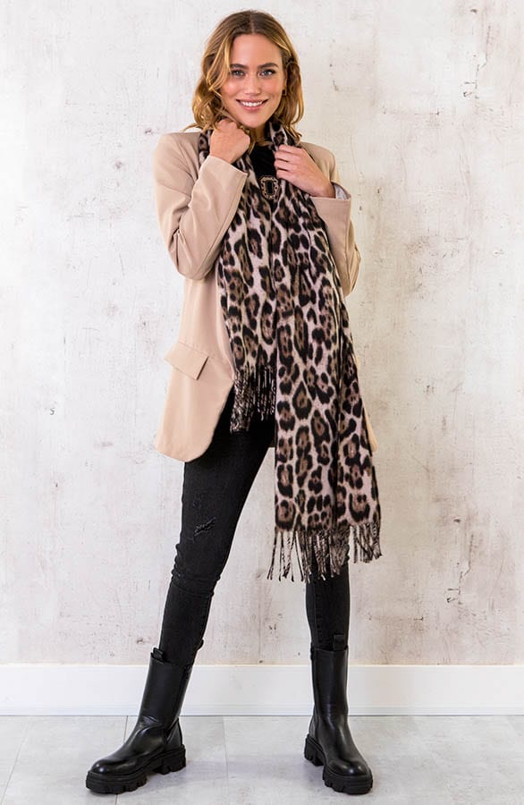 Panterprint Sjaal Beige – shoparchief, foto 2