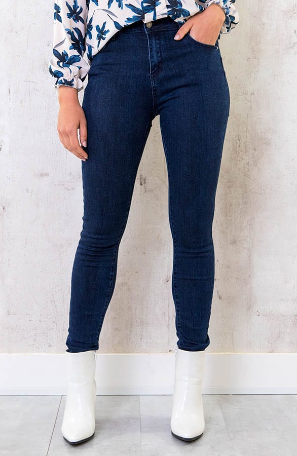 Push Up Skinny Jeans Dark Blue – shoparchief, foto 1