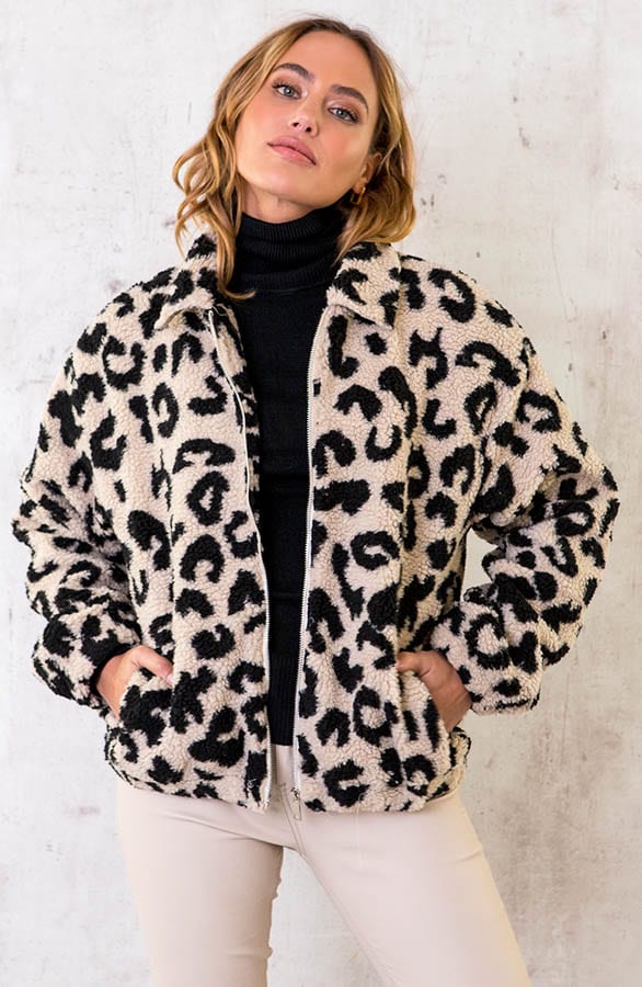 Teddy Bomberjacke Panter Beige, Shoparchiv, Foto 2
