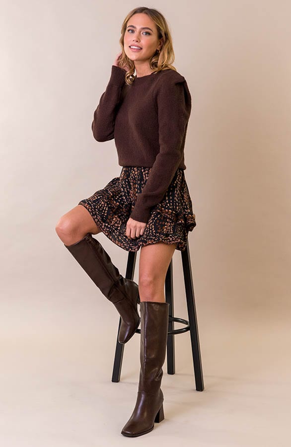 Trui Met Shoulder Pads Choco – shoparchief, foto 4