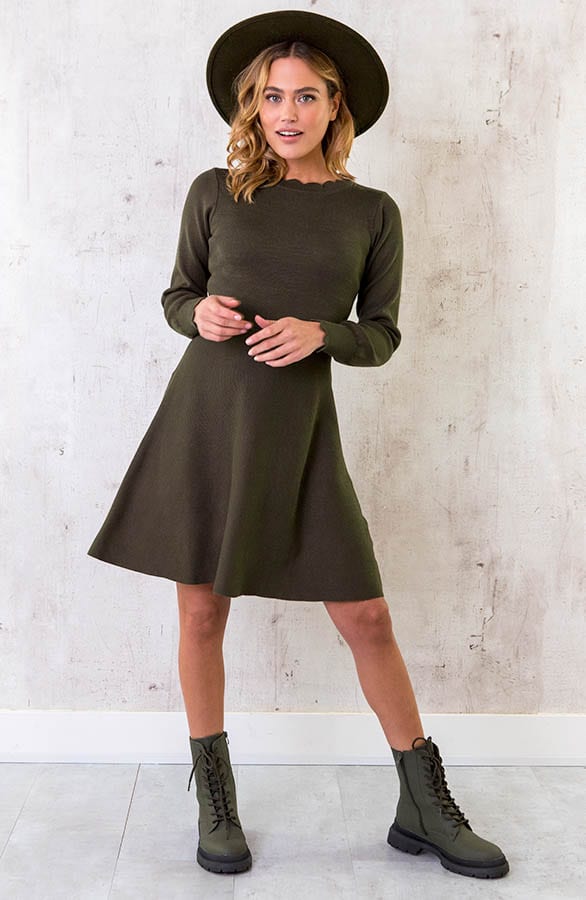 Wavy A-lijn Jurk Army – shoparchief, foto 2