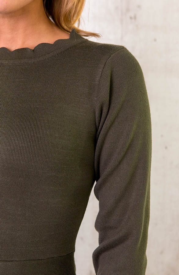 Wavy A-lijn Jurk Army – shoparchief, foto 6